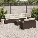 vidaXL 9-dijelni set vrtnih sofa s jastucima poliratan smeđi | shoptok.hr