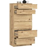 AKORD Komoda, 6 Predalov, Hrast Artisan, (5000332102) | Shoptok.si