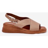 Boto Women's Wedge Sandals Made Of Eco Leather Beige Quilara | shoptok.hr