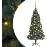  Umjetno prethodno osvijetljeno božićno drvce s kuglicama 180 cm | shoptok.hr