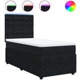 Maison Chic Box spring postelja - Vzmetna postelja z vzmetnico črn 90x190 cm žamet SL23218, (21879944) | Shoptok.si