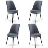 Hanah home dexa - fume, black fumeblack bar stool set (4 pieces) Cene