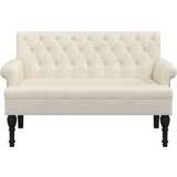  Klop z naslonom 120x62x75,5 cm laneno platno | Shoptok.si