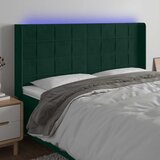  LED uzglavlje tamnozeleno 203 x 16 x 118/128 cm baršunasto | shoptok.hr