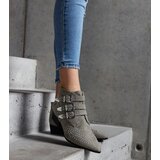 Gemre Green decorative ankle boots with low block heel Forever | Shoptok.si