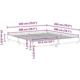  Okvir kreveta bez madraca 200x200 cm od konstruiranog drva | shoptok.hr
