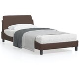 vidaXL Posteljni okvir z vzglavjem rjav 100x200 cm umetno usnje, (21072856) | Shoptok.si