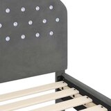  Otroški posteljni okvir z vznožjem Temno siva 80 x 200 cm Žamet, (5000104555) | Shoptok.si