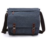 INF Srednje vintage torba za čez ramo iz platna in usnja DarkBlue, (21550055) Cene