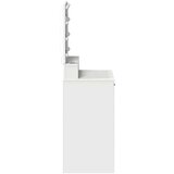 vidaXL miza za ličenje bela mdf 50 x 41 x 135 cm ogledalo | Shoptok.si
