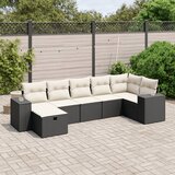 vidaXL 7-dijelni set vrtnih sofa od poliratana s jastucima crni | shoptok.hr