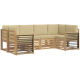  Sekcijska garnitura 6 pcs Bijela i bež 245 x 128,5 x 73 cm | shoptok.hr