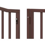 vidaXL Ograda za pse z vrati zložljiva 8 panelov rjava 640 cm les | Shoptok.si