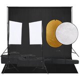 vidaXL komplet za foto studio z lučmi, ozadjem in odbojnikom | Shoptok.si