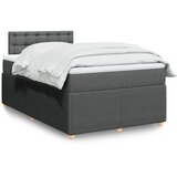 vidaXL Box spring postelja z vzmetnico temno siva 120x200 cm blago | Shoptok.si