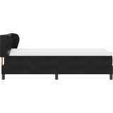 vidaXL Postelja s vzmetnico Črna 90x200 cm Žamet | Shoptok.si