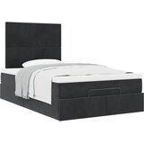 vidaXL Otomanski okvir kreveta s madracima crni 120x190 cm baršunasti | shoptok.hr
