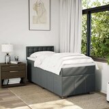 vidaXL Krevet s oprugama i madracem tamnosivi 90x200 cm od tkanine | shoptok.hr