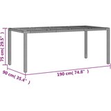 Vrtni stol s pločom od drva bagrema crni 190x90x75cm poliratana | shoptok.hr