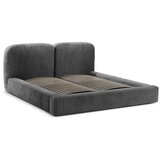Micadoni Sivi tapecirani bračni krevet s prostorom za odlaganje s podnicom 200x200 cm Martina – | shoptok.hr