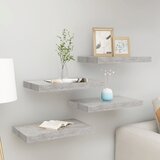 vidaXL Plutajuće zidne police 4 kom boja betona 50 x 23 x 3 8 cm MDF Cijene