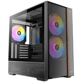 Flux Rear midi-ATX ARGB okno leseno črno/rjavo gaming ohišje