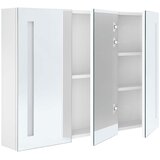  LED kupaonski ormarić s ogledalom 89 x 14 x 62 cm sjajni bijeli | shoptok.hr