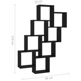 vidaXL kockaste zidne police crne 90 x 15 x 119 cm od iverice | shoptok.hr