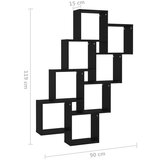 vidaXL Stenska polica kockasta črna 90x15x119 cm iverna plošča, (20765369) | Shoptok.si