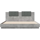  Okvir kreveta s uzglavljem LED siva boja betona 200 x 200 cm | shoptok.hr