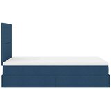 vidaXL Otomanski posteljni okvir z vzmetnico moder 120x200 cm blago | Shoptok.si