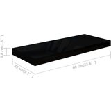 vidaXL plutajuće zidne police 4 kom sjajne crne 60 x 23,5 x 3,8 cm MDF | shoptok.hr