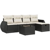 Maison Chic Seti vrtnega pohištva - Vrtna garnitura - Vrtni pohištvo set 6-delna z blazinami črna poli ratan, (21805211) | Shoptok.si