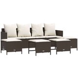  5-dijelni set vrtnih sofa s jastucima poliratan smeđi | shoptok.hr
