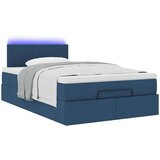  Otomanski okvir kreveta s madraca plavi 120x190 cm od tkanine | shoptok.hr