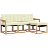 vidaXL Zunanja garnitura za sedenje z blazino 4 pcs Bela in krem, (5000281754) | Shoptok.si