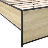  Okvir za krevet boja hrasta 140x200cm konstruirano drvo i metal | shoptok.hr