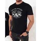 DStreet Koszulka męska z nadrukiem czarna | Shoptok.si