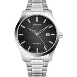 Adriatica muški automatic safir crni srebrni sportsko elegantni ručni sat sa srebrnim metalnim kaišem | ePonuda.com