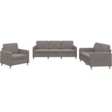  3-dijelni set sofa s jastucima smeđesivi od tkanine | shoptok.hr