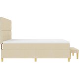  Krevet s opruga kutije s uzglavljem Krema 200 x 200 cm tkanina | shoptok.hr