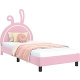  Otroški posteljni okvir z vznožjem Roza 90 x 190 cm PU, (5000104601) | Shoptok.si