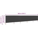  Vjetrobran s 5 panela od tkanine 600 x 120 cm antracit | Eponuda.ba