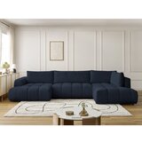 Bobochic Paris Temno modra raztegljiva/s prostorom za shranjevanje kotna sedežna garnitura (desni kot/v obliki črke "U") Fuji – | Shoptok.si