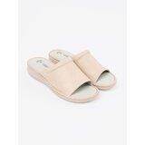 Shelvt Light beige flip-flops with leather insole | Shoptok.si