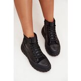 Boto Insulated High Women's Sneakers On Platform Zipper Black Sarira | shoptok.hr