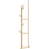  Vješalica za kapute s kukama i policama 39x33x166 cm bambus | shoptok.hr