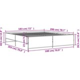  Okvir za krevet boja hrasta 180x200cm konstruirano drvo i metal | shoptok.hr