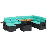  9-dijelni set vrtnih sofa s jastucima crni od poliratana bagrem | shoptok.hr