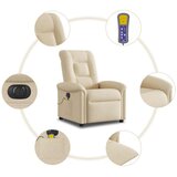  Električni masažni naslonjač od tkanine krem | shoptok.hr